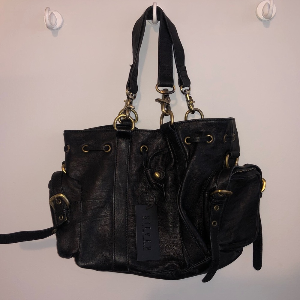 BNWOT Steve Madden small black leather purse